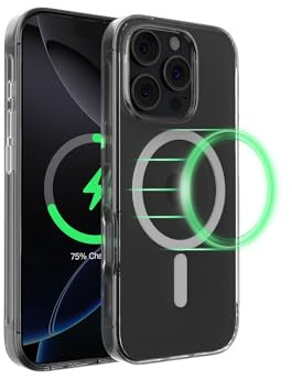 Belkin SheerForce iPhone 16 Pro Hülle, MagSafe-kompatible dünne Handyhülle mit kratzfester Beschichtung, iPhone Schutzhülle magnetisch und stoßfest - Durchsichtig