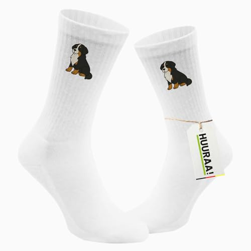 Huuraa calzini da tennis Bovaro del bernese Calzini da tennis regalo bianchi taglia 37/41 Bovaro del bernese Presente