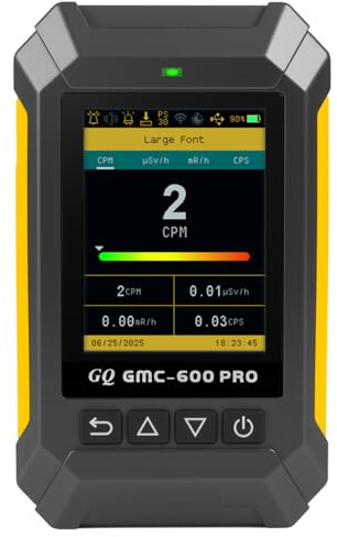 GQ GMC-600 PRO Geigerzähler, Nuklearstrahlungsdetektor, Dosimeter für Alpha, Beta, Gamma, Röntgenstrahlung, tragbarer Strahlungsmonitor mit Echtzeitdaten, globaler Datenfreigabe (GMC 600 PRO)