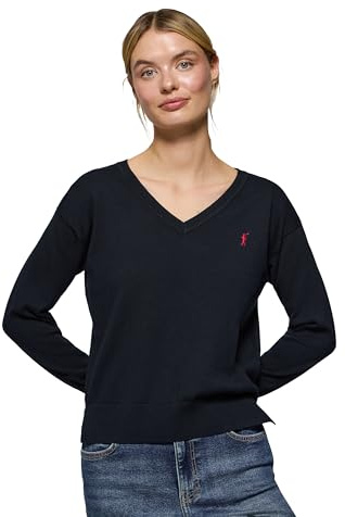 Polo Club Jersey de Punto con Cuello Pico y Logo Bordado para Mujer - 100% algodón