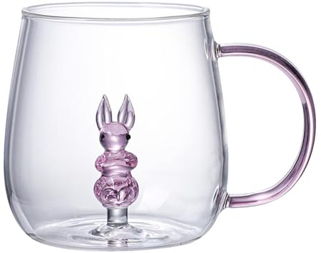Coppe Da Bere Per Animali - 7x9 Cm Cuta Tazza Trasparente, Resistente Al Calore, Di Bevanda In Borosilicato, Trasparente 380 Ml Durevole | Tazza Tè Caffè Decorativo Cucina Quotidianamente Viaggi