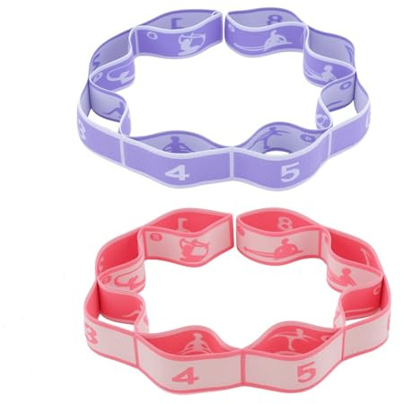 Halinuia Lot 2 Bandes Élastiques Musculation Yoga Pilates Danse Étirement | 8 résistances stretch fascia musculation yoga danse léger portable solide souple pour étirement quotidien corps entier