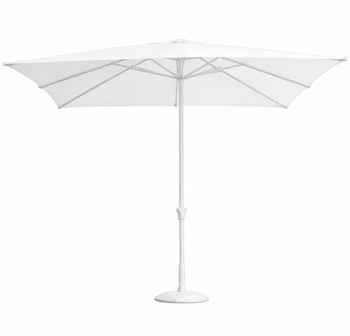 Gruppo Maruccia - Ombrellone da Giardino 3x2 Metri - Palo Centrale in Alluminio - Telo in Poliestere Anti Raggi UV e Idrorepellente - Altezza 2,80 Mt (Bianco)