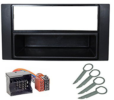 Audioproject A160 - Auto-Radio Einbau-Set für Ford Focus 2 C-Max Transit Fiesta Fusion Kuga S Max - Radio-Blende Adapter Entriegelungsbügel Schwarz