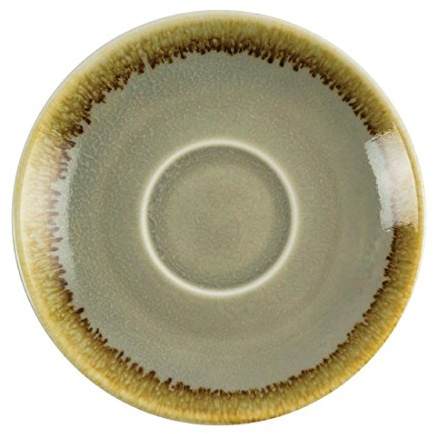 Olympia Kiln GP477 Moss Espresso Saucer, Porcelain, 115 mm Diameter, Green (Pack of 6)