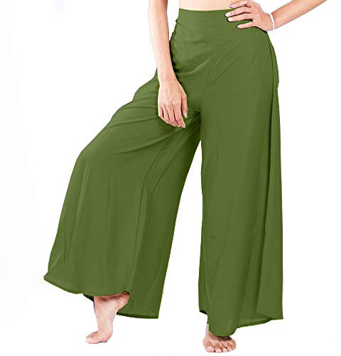 Lofbaz dam breda ben palazzobyxor yoga salong hippie haremsbyxor byxor, Grön #28, XL
