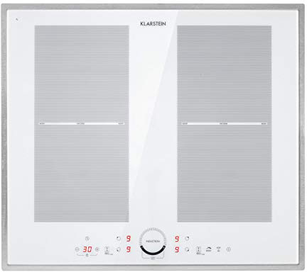 Klarstein Piastra Induzione 4 Fuochi, Piano Cottura Induzione 7000W, Piano Cottura Induzione a 4 Fuochi Integrata con Controllo Touch, Fornello a Induzione, Piastra ad Induzione Professionale 4 Zone