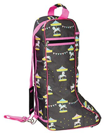 Little Rider Merry Go Stiefeltasche, rund, Grau / Rosa, Einheitsgröße