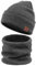 OZERO 2 in 1 Winter Warm Beanie Hut Schal Set, Strick Thermal Polar Fleece für Männer und Frauen Schwarz/Grau/Lila