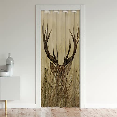 Tenda per porta di cervo privacy animali selvatici camera da letto soggiorno fattoria isolata termica divisorio 132 x 203 cm 1 pannello