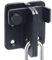 Litensh Stainless Steel Flip Latch Slide Bolt Latch Shed Lock Gate Lock Door Bolt Lock for Barn Cabinet Pet Cage Garden Bathroom Garage Sliding Door, Left Open (Black, L: 52 x 62)