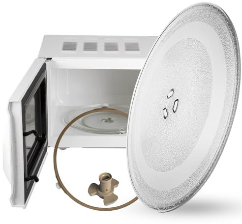 WORDFUN Glasdrehteller Für Mikrowellen, Drehteller Ersatz Teller, Mikrowelle Plattenspieler, Sicherheit GlasDrehscheibe, Hitzebeständig, Glasteller Langlebig, Mikrowellenteller, Nicht Leicht Kaputt