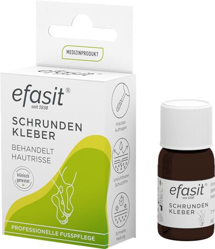 efasit Schrunden Kleber - Hautkleber behandelt Hautrisse, Wundkleber lindert Schmerzen, unsichtbarer und flüssiger Filmverband, 7 ml