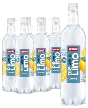 Die Limo von granini Zero Zitrone (6x 1l), natürlich erfrischend, mit Geschmack aus echten Früchten, Süße aus pflanzlichem Ursprung, ohne Aspartam, nur 4kJ/1 kcal auf 100ml, vegan