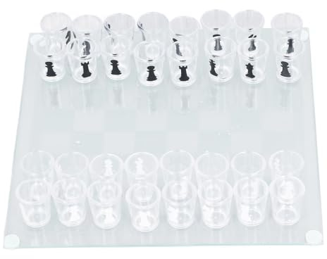 Shotglas schackset drickspel set schackbräde med shotglas schackpjäser 22,5 x 22,5 cm