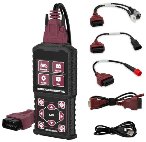 M3-C Motorcycle Diagnostic Motorcycle Code Reader Scanner Motorcycle Diagnostic Tool with Voltage Test Quick test for SU*ZUKI EU*ROV VESP*A OBDII