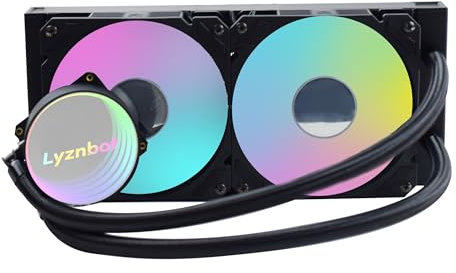 AIO Cooler 240 mm Aio, CPU refrigeratore liquido con ARGB, PWM 1800, CPU di raffreddamento ad acqua silenziosa, sistemi di raffreddamento ad acqua per LGA 1700/115X/20XX/17XX, AM5/AM4/AM3, base in