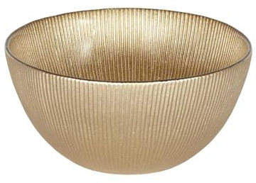 HOME DECO FACTORY - KA6134 Bol de Cristal Dorado 70 cl, Diseño Elegante y Moderno, para Sopas, Ensaladas, Aperitivos, Duradero, Fácil de Limpiar, para Todas Las Ocasiones - Oro