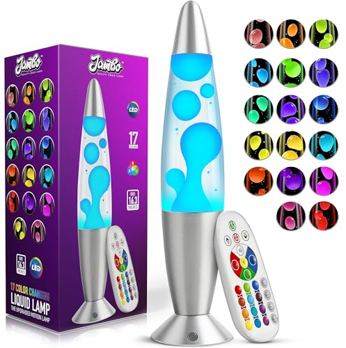 Jambo Lampe à mouvement LED 16'' à 17 couleurs avec télécommande, veilleuse décorative pour enfants, ados et adultes, lumière apaisante pour chambre et salon