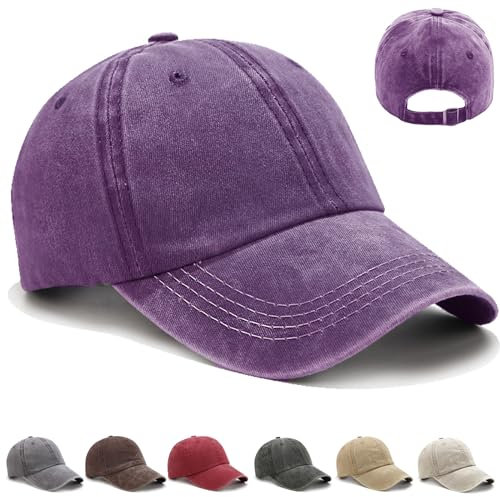 CWENDANER Casquette de Baseball, Coton Anti-Soleil Baseball Cap, Hommes Femmes Casquette Réglable 100% Coton, Plein Air Loisirs Basecap Casquette de Baseball (54~60) (Lila)