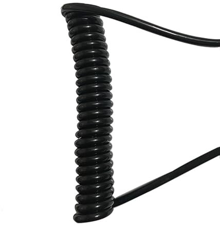 MRVAKDYDI Bobina Retrattile in Filo Elastico multicore, Cavo a Spirale a 2 Anime, Filo Flessibile in Poliuretano da 1 mm2, 2,5-7,5 Metri(Undraw 2.5 Meters)