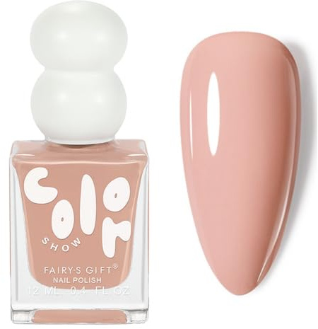 Nude Pink Nail Polish,Quick Dry Nail Varnish,Gentle Neutral Nude Color Gel Polish,Long Lasting Chip Resistant Nail Varnish for DIY Manicure Decorations No Need Cure