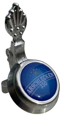Zinndeckel Arschlecken350 für Bierflaschen/Limoflaschen aus Zinn, mit Federstahlklammer