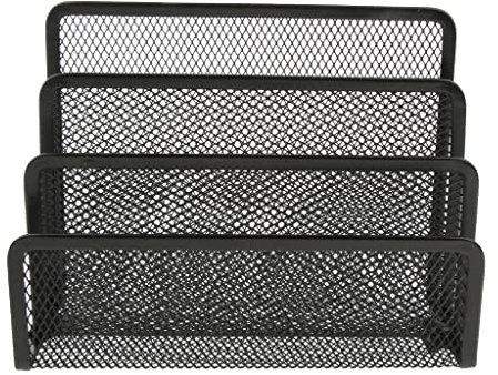 Büro Schreibtisch Organizer Caddy Metall drei Etagen Briefständer Briefablage für Bürobedarf Breife Rechnungen u.s.w Schwarz 6,9''