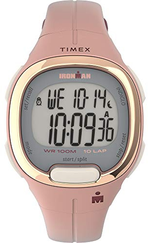 Timex Women's Ironman Triathlon Transit 33mm Resin Strap Watch – Rose Gold Top-Ring & Pink Resin Strap