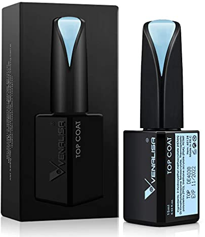 VENALISA 15ML No Wipe Tempered Top Coat - Scratch Resistant High Gloss Soak Off Gel Nail Polish Finish Long Lasting Set Gel Nail Kit