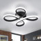 EIDISUNY Plafonnier LED Moderne, Plafonnier LED Noir 30W, Plafonniers Modernes LED pour Salon Chambre Couloir Couloir Lampe de Plafond Intérieur (Lumière Blanche Froide 6000K)