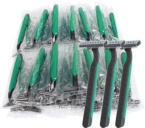 Disposable Razors Bulk, Individually Wrapped Razors for Travel, Hotel, Airbnb, and Homeless (100 Pack)