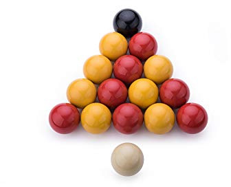 1001jouetsfr Lot de 16 Billes de Billard - 57 mm résine - Billard Anglais - 8 Pool