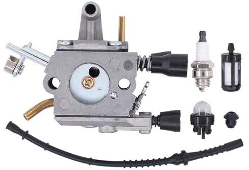 Vergaser Ersatz Rasenmäher mit Vergaserfilter Kraftstoffpumpe Kraftstofffilter Luftfilter Zündkerze Kraftstoffschlauch Tülle für Stihl FS 400 FS 450 FS 480 FS480 FS450 FS400 SP481 SP451 SP450 SP400