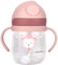 Taza con Pajita para bebé con Pajita Ponderada, Taza con Pajita para Niños Pequeños a Prueba de Fugas de 250 Ml para Viajes a Casa, Pajita en Forma de V, Escala que No Se (PINK)