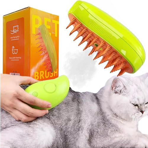 YKHSUAOU Katzenbürste mit Dampf, Dampfbürste für Hunde, Dampfbürste Katze, Hundebürste mit Dampf, Katzenkamm, Steamy Cat Brush,Cat Steamy Brush, für Massage,Pflege Und Haarentfernung