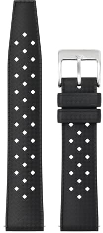 TACTICAL FROG FKM Rubber Watch Strap Fast-Release Tropical Fluororubber 20mm Rubber Watch Band, Soft Breathable Universal Replacement for Men Women Stainless Steel Buckle