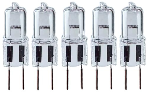 WYLIELAMSH GY6.35 Double-pin Base Halogen Bulb Stage Light Bulb G6.35 24V 250W Mechanical Lighting 5PCS,12V 20W