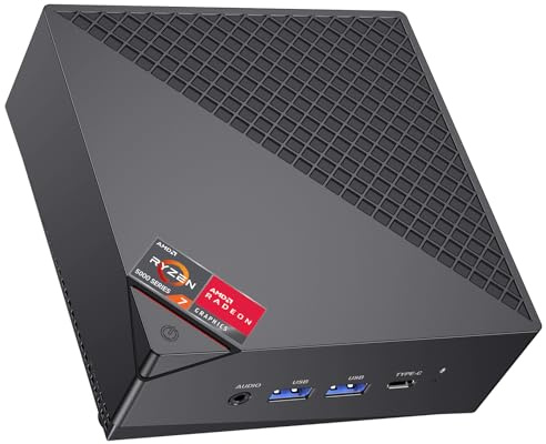 ACEMAGICIAN AM06PRO Mini PC, AMD Ryzen 7 5825U (8C/16T, Fino a 4.3 GHz), Mini Computers 16GB DDR4 RAM 512GB M.2 2280 SSD,Dual Ethernet/WIFI 6/Type-C/per Ufficio, Studio