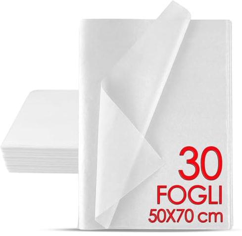 MAMAPAS 100 fogli di carta velina 50x70, carta da regalo, da cucire, artigianale, da imballaggio, per confezioni, per modelli, per quadri,
