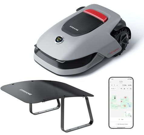 DREAME A1 Pro Robot Tagliaerba,Senza Filo Perimetrale, Evitamento Degli Ostacoli, Controllo tramite app, Tecnologia OmniSense™, e Zone, Mappatura fino a 2000m² + DREAME Garage per Robot Tagliaerba
