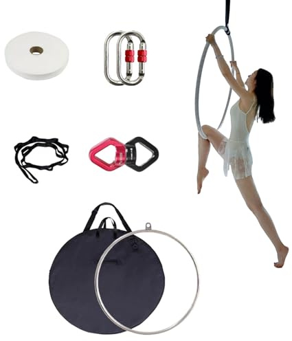 Ensemble de cerceaux lyra aériens avec sac de rangement étanche et ruban antidérapant, anneau de yoga à point unique, équipement aérien de cirque pour professionnels