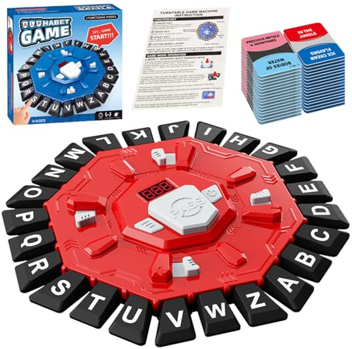 OZXVXZO Parole Gioco Tempesta, Gioco di Parole, lettere Premendo con Timer, Giochi di Società, Gioci di Famiglia per Feste per Bambini e Adulti, 2-8 Giocatori (Rosso)