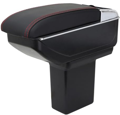YJYWZH Bracciolo Centrale per Opel Mokka (2021-2025) – Doppio vano Portaoggetti, Funzione Portabicchiere Integrata, Coperchio Scorrevole, Comfort di Guida