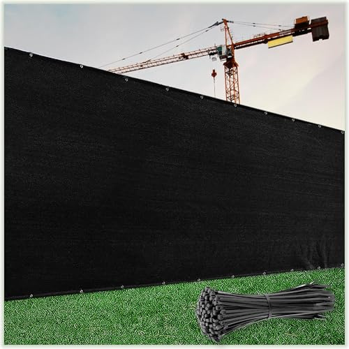 ColourTree 8' x 50' Black Fence Privacy Screen Windscreen Cover Fabric Shade Tarp Plant Greenhouse Netting Mesh Cloth - Commercial Grade 170 GSM - Heavy Duty - 3 Years Warranty - WE Make Custom Size