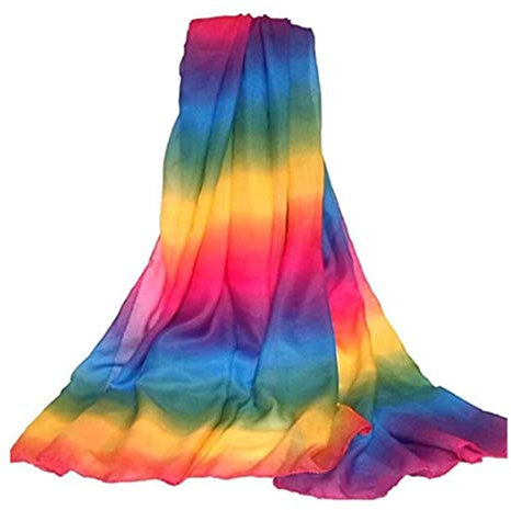 CRB Fashion Womens Ladies Rainbow Colorful Cover Up Scarf Large (Colorful)