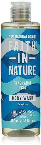 Faith In Nature Natural Fragrance Free Body Wash, Sensitive, Vegan and Cruelty Free, No SLS or Parabens, 400 ml