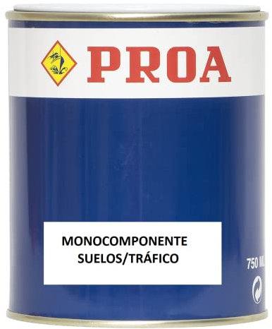 Pintura monocomponente para suelos y garajes. Negro Ral 9005. 750 ML. Exterior-Interior. PROA.