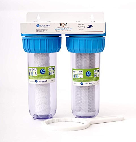 A-CLASS 10 Doppelfilter Wasserfilter Vorfilter Schmutzfilter System Pumpen Hauswasserwerke 4000 L/h 3/4 Zoll