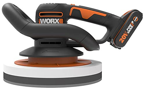 Pulidora de batería 250mm 20V Máx. Worx | PowerShare | WX856 | Incluye 1 batería 2Ah y cargador | Empuñadura delantera, gran superficie de acción orbital aleatoria